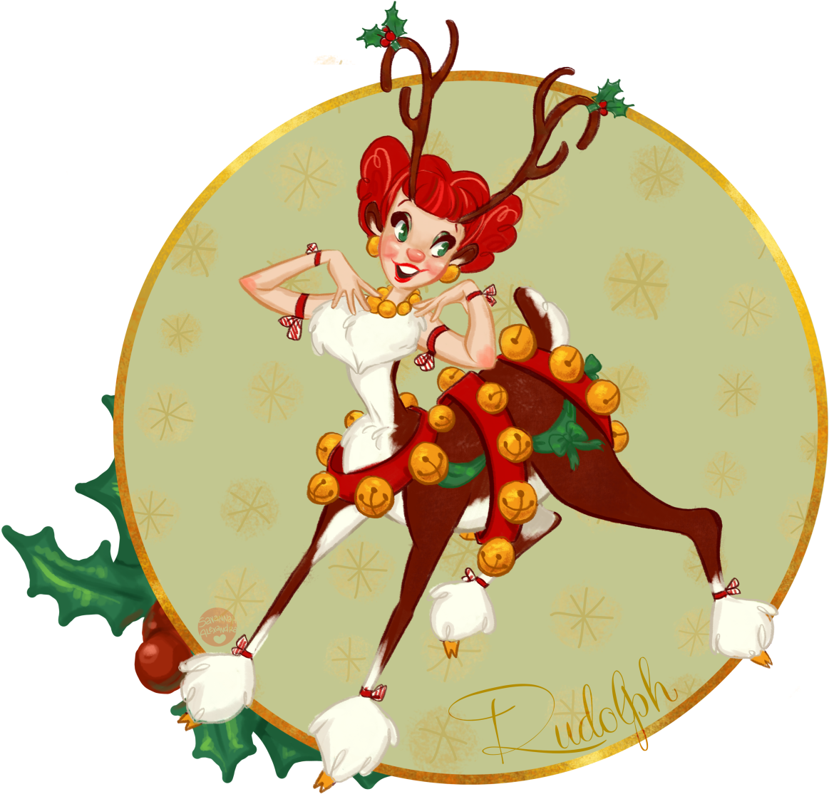 Old Fashioned Santa Clipart - Girl Reindeer Centaur (1280x1197)