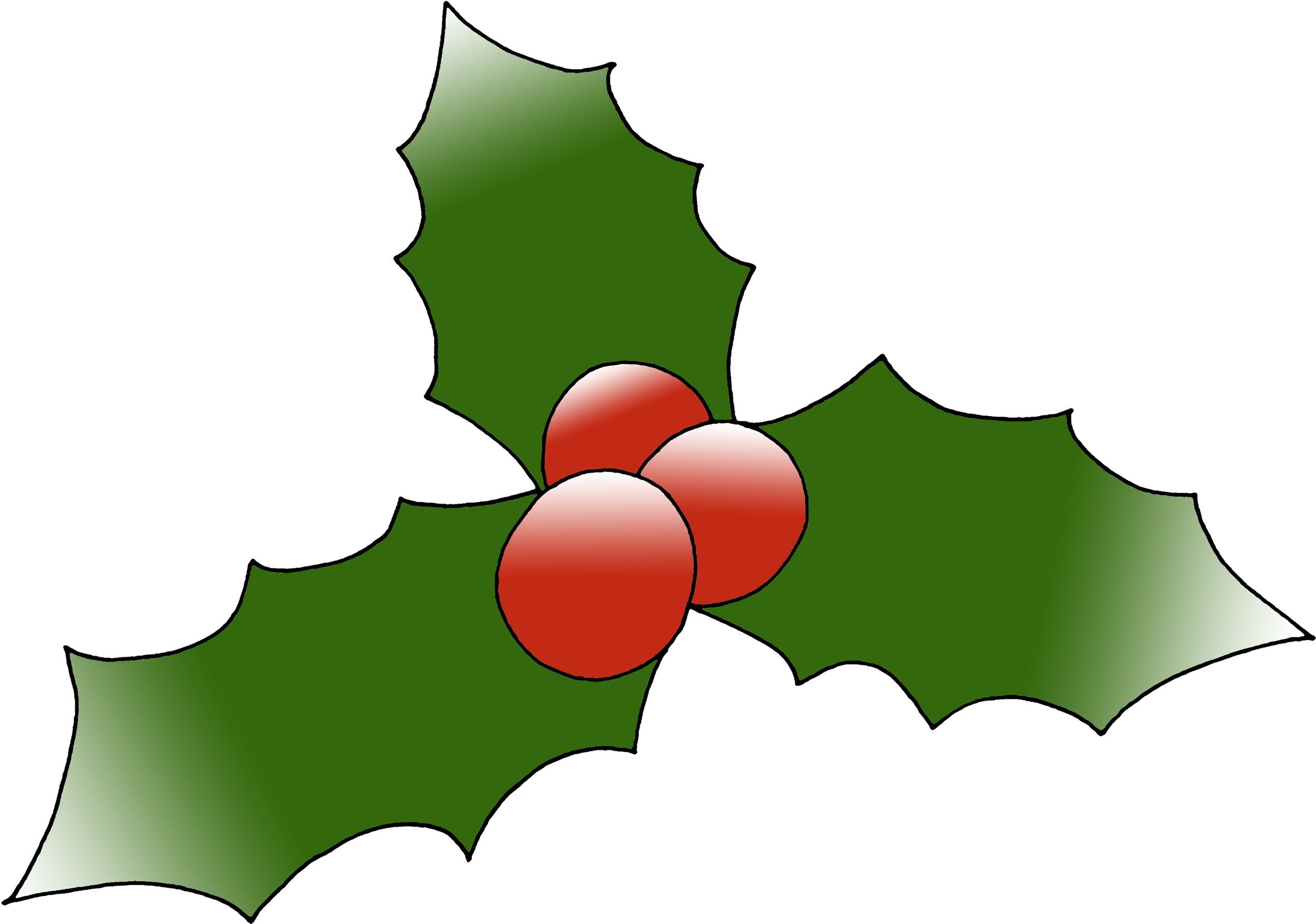 Free Christmas Clip Art - Hojas Verdes De Navidad (2764x2000)