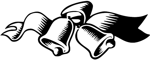 Ribbon, Christmas, Bells, Bell, With - Wedding Bells Vector (640x320)