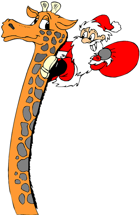 Christmas Holiday Clip Art Giraffe Funny Gifts - Christmas Funny Clipart Transparent (854x1280)
