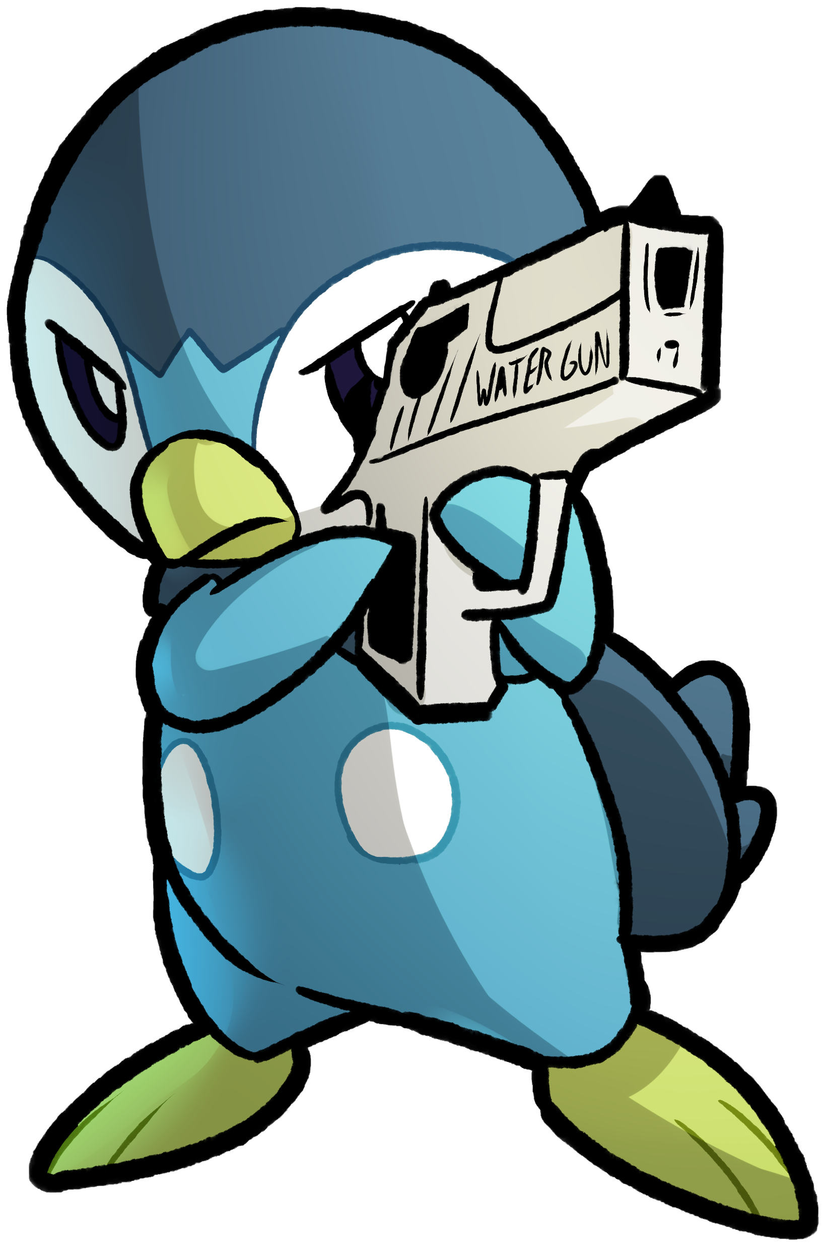 Vertebrate Beak Clip Art - Piplup With A Gun (2088x2532)