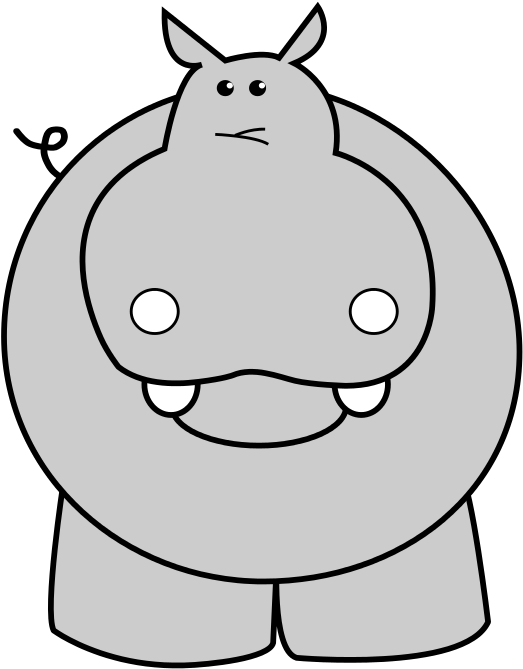 Adult Baby Hippo Coloring Page For Kids Baby Animal - Hippopotamus Clipart (625x800)
