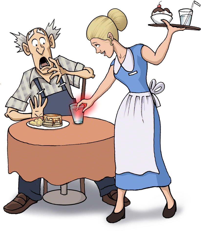 Never Touch The Top Rim Of A Cup - Food Handling Clipart (900x978)