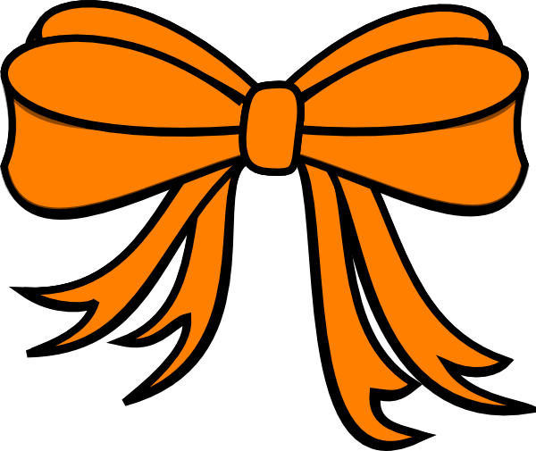 Gift - Orange Bow Clipart (600x505)
