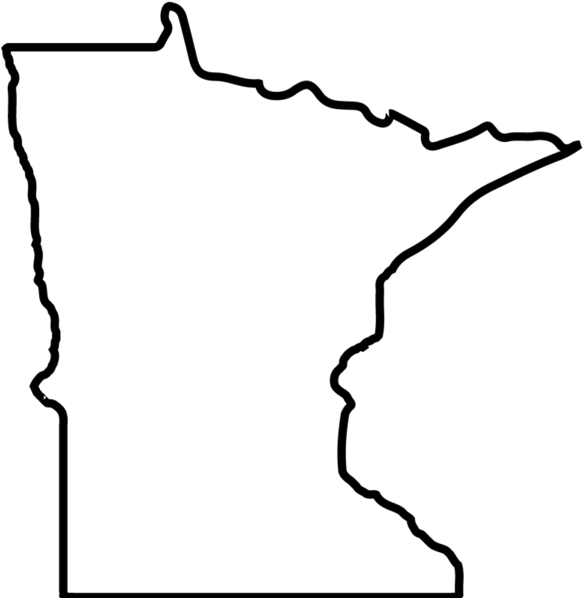 Minnesota Outline Rubber Stamp - Outline Of State Of Minnesota (600x600)