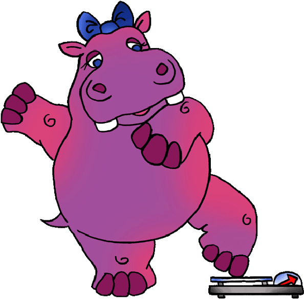 Elegant Cartoon With Hippopotamus Pink Hippo Images - Hippo Clip Art (600x600)