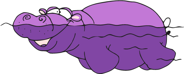 Swimming Hippo Clipart - Hippo Swim Clipart (647x280)