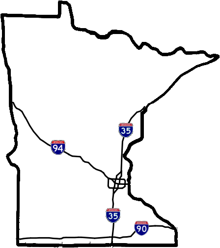 List Of Interstate Highways In Minnesota - Major Highways In Minnesota (500x568)