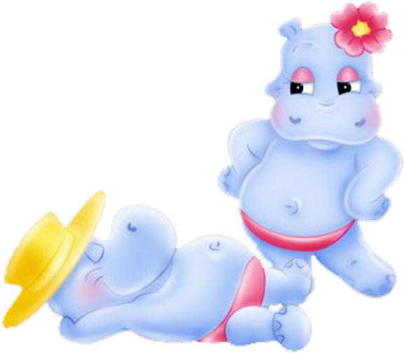 Funny Hippopotamus Cartoon Pictures - Мультяшные Бегемотики (600x600)