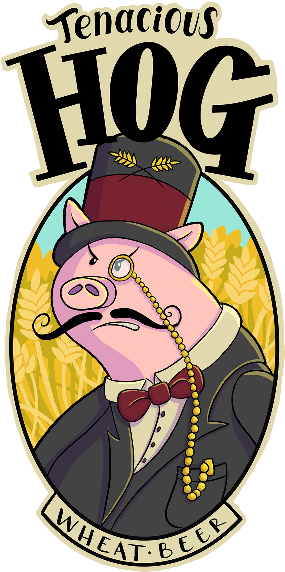 Tenacious Hog Beer Packaging - Cartoon (1200x2020)