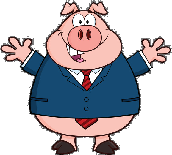 Cartoon Happy Pig (582x531)