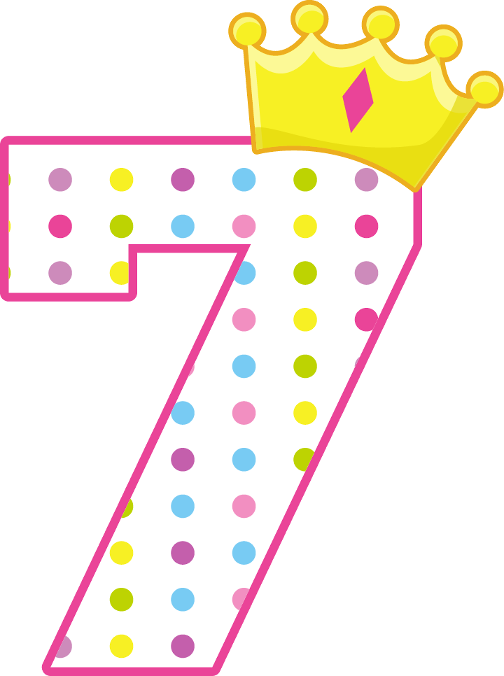 Princesas E Príncipes - Number 7 Cute Png (720x966)