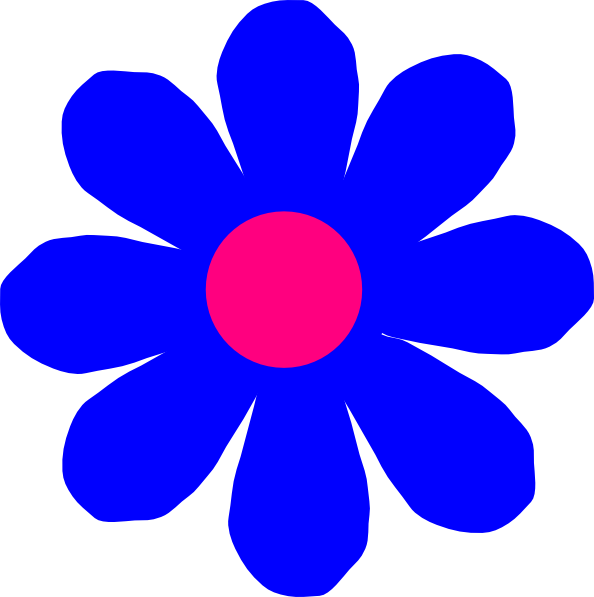 Blue Flower Clip Art At Clker - Animated Pictures Of Flowers (594x597)