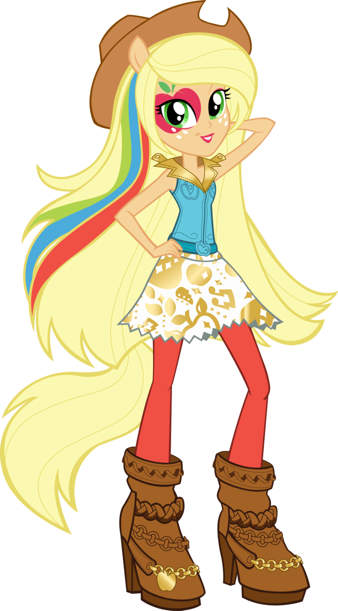 Applejack Images Rainbow Rocks Applejack Vector By - Mlp Rainbow Rocks Applejack (665x1202)