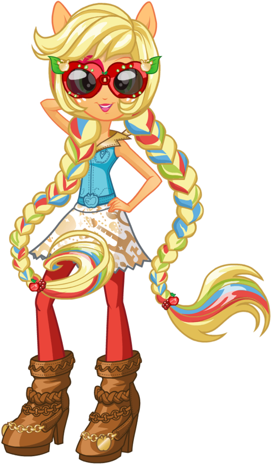 Mlp - Eg2 - Rainbow Rocks - Applejack New Look By Ytpinkiepie2 - Equestria Girls Rainbow Rocks Applejack Png (747x1070)