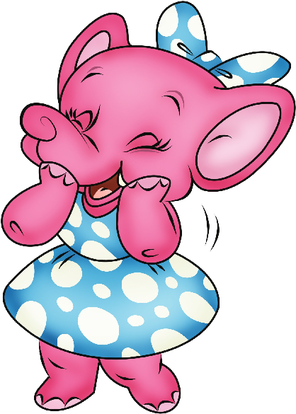 Cute Pink Elephant Cartoon - Drawing (600x600)