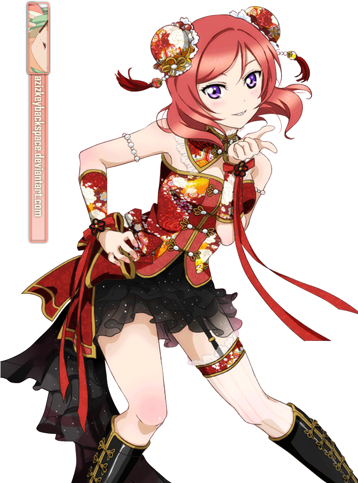 452 Kousaka Honoka Live Card Sr Render By Azizkeybackspace - Love Live Cheongsam Maki (720x1013)