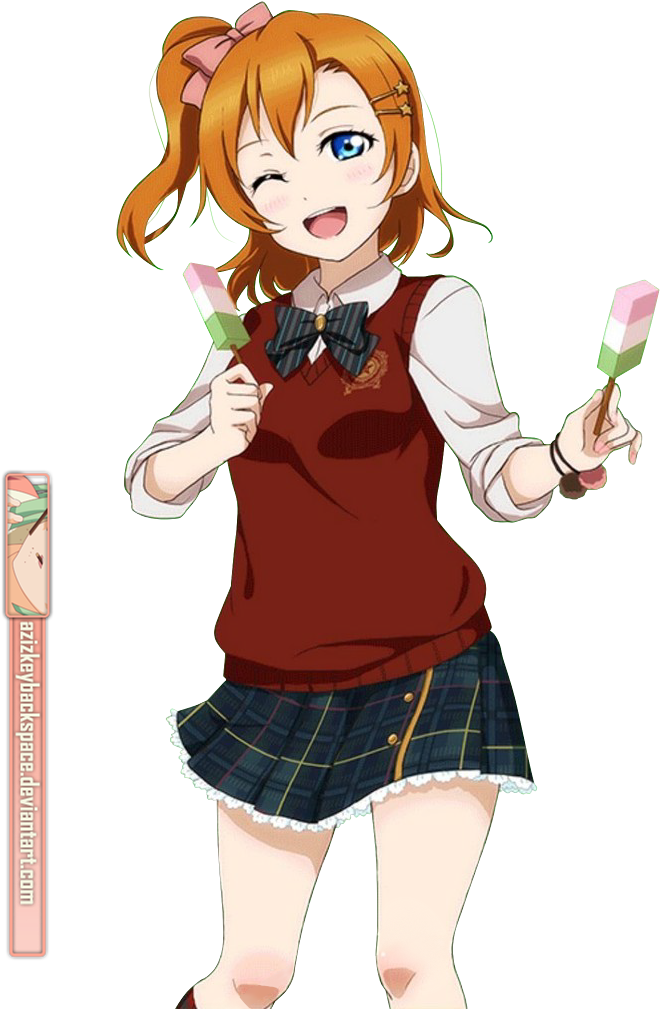 452 Kousaka Honoka Love Live Card Sr Render By Azizkeybackspace - Honoka Love Live Render (756x1064)
