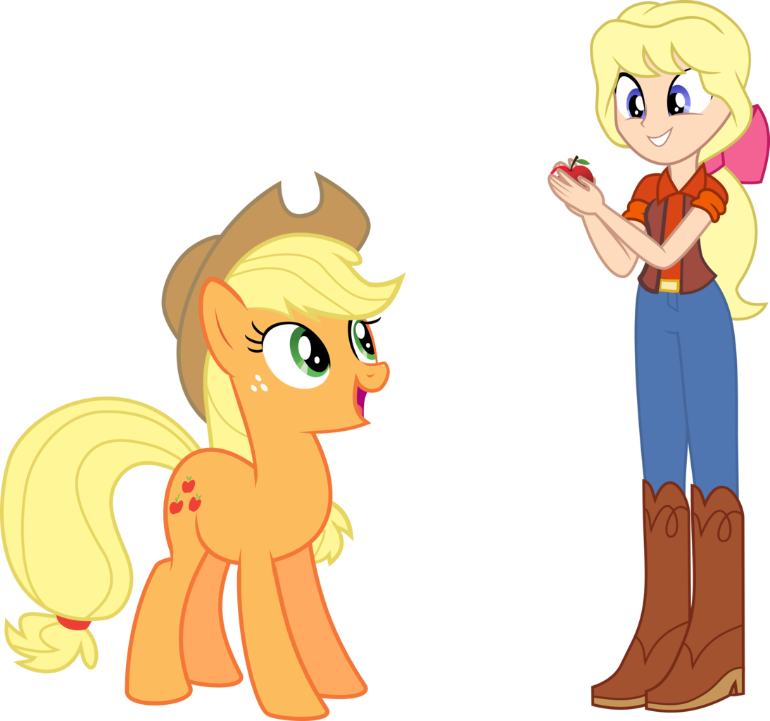 Applejack And Megan By Dashiemlpfim - My Little Pony Apple Jack (1094x1024)