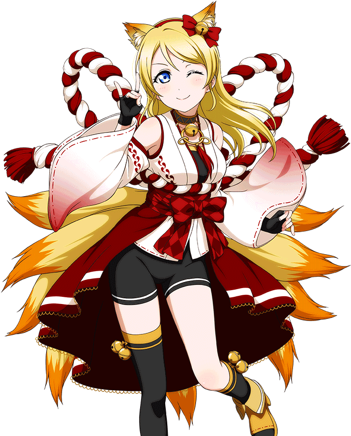 Love Live Eli Ayase Transparent Sr Event Card Kitsune - Card Love Live Event (1024x1024)