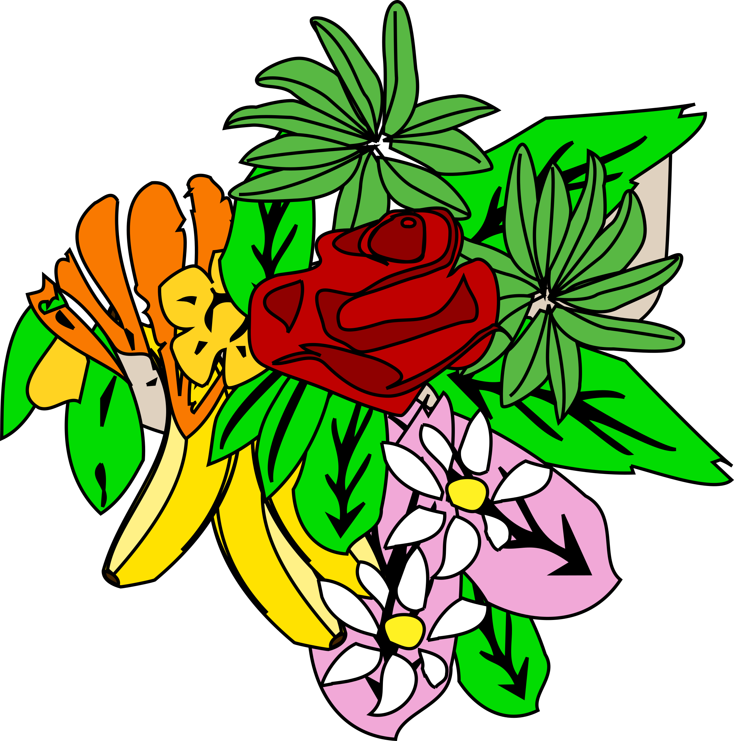 Food And Flower Design 2 - Clip Art (2377x2400)