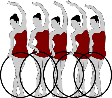 Avec Des Arcs - Ginastica Ritmica Em Desenho (389x340)