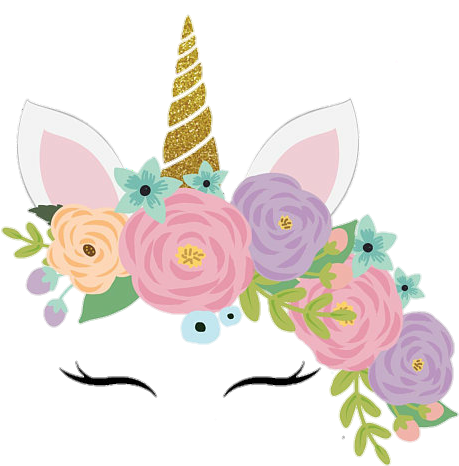 Unicorn Unicornio Cute Colorful Flowers Face Pastel - You Are Invited Unicorn Party (477x474)