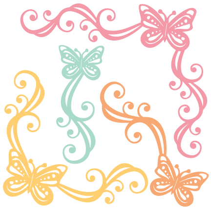 Butterfly Flourishes Svg Scrapbook Cut File Cute Clipart - Free Butterfly Svg (432x432)