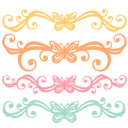 Butterfly Flourishes Svg Scrapbook Cut File Cute Clipart - Free Butterfly Svg Cuts (432x432)
