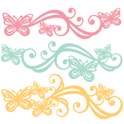 Butterfly Flourishes Svg Scrapbook Cut File Cute Clipart - Scrapbook Butterfly Png (432x432)