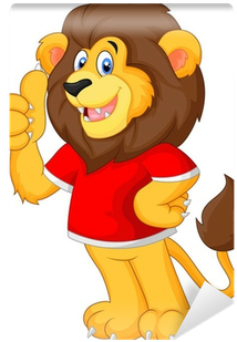 Cute Cartoon Lion Giving Thumb Up Wall Mural • Pixers® - Thumb (400x400)