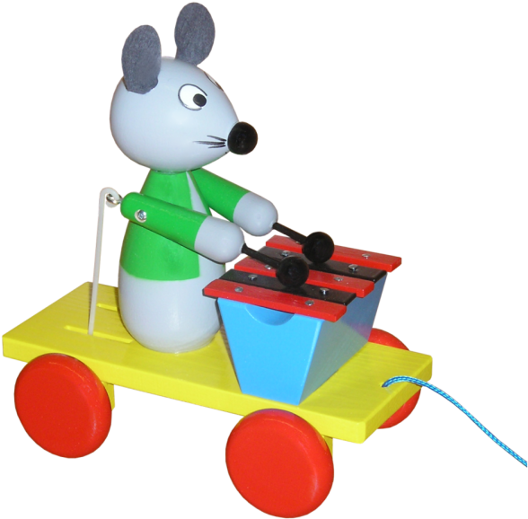 Pull Along Mouse With Xylophone - Aba Pull-along Mouse Musician Cart With Drum (coloured) (900x673)