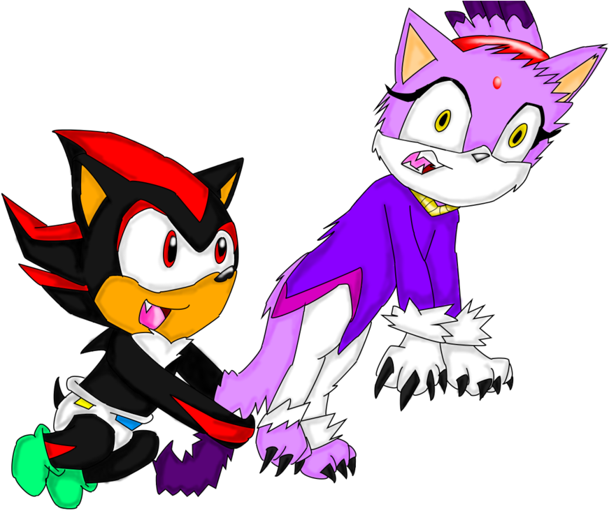 Baby Shadow Pulls The Kitty's Tail By Mslunarumbreon - Shadow The Hedgehog (1055x757)