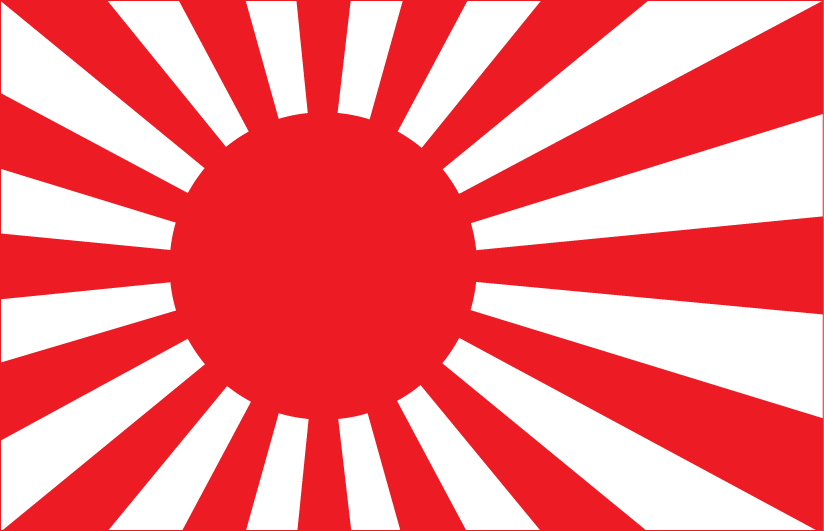 The Japanese Occupation And Military Administration - Japan Flags (824x531)