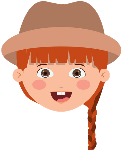 Happy Girl Cartoon Design - Brown Hair Girl In Cartoon (472x550)