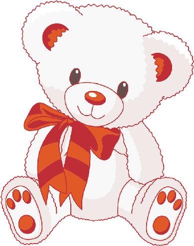 Cute White Bear Wearing Red Scarf - Red Scarf (500x500)