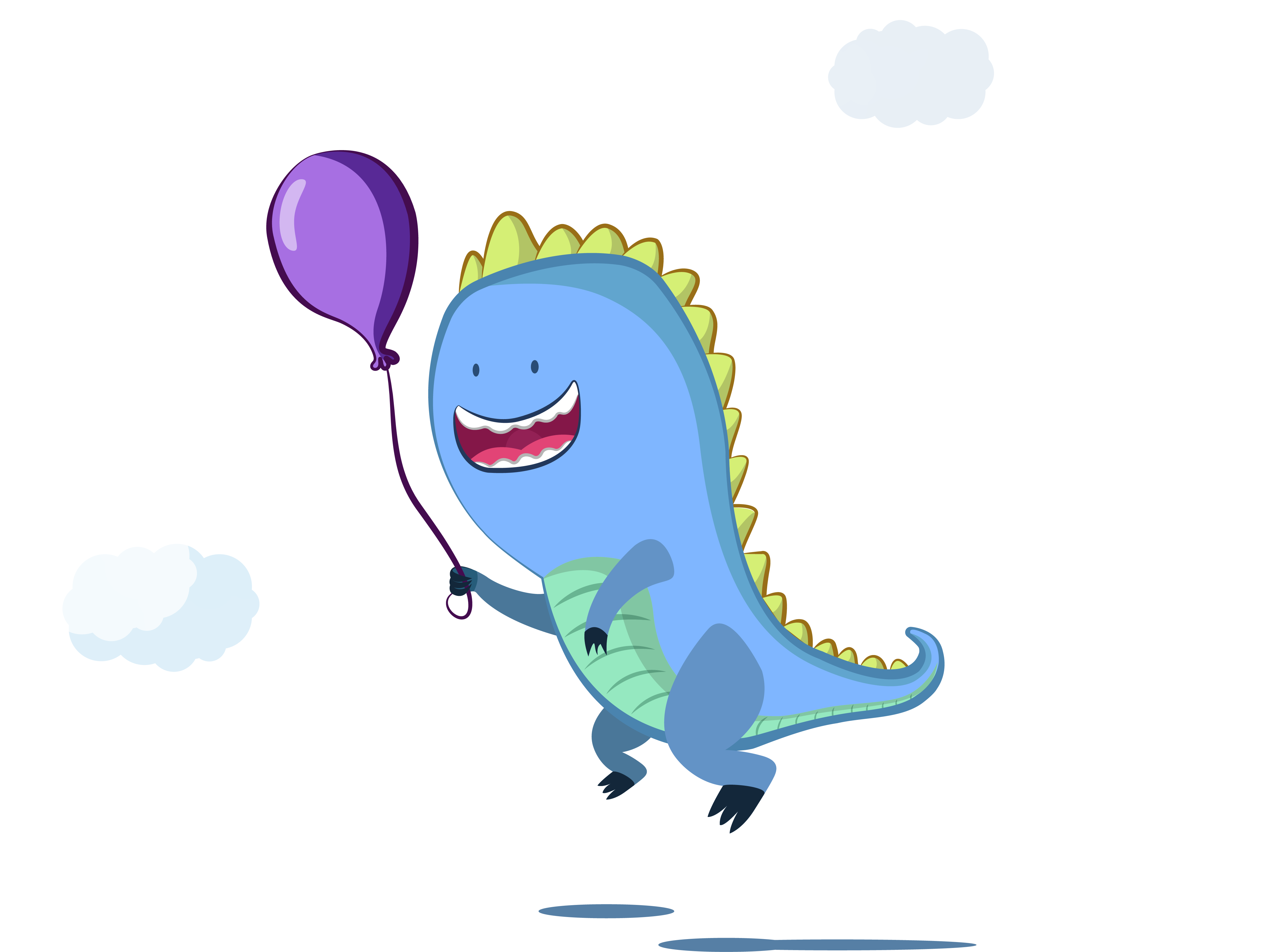 Balloon Fly Dinosaur Euclidean Vector Illustration - Vector Graphics (4711x3539)