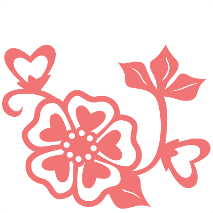 Heart Flower Scrapbook Cut File Cute Clipart Files - Floral Design (432x432)