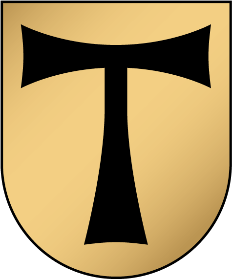 Tau Cross, Black Or More Commonly White On Gold/yellow - Tau Png (595x595)