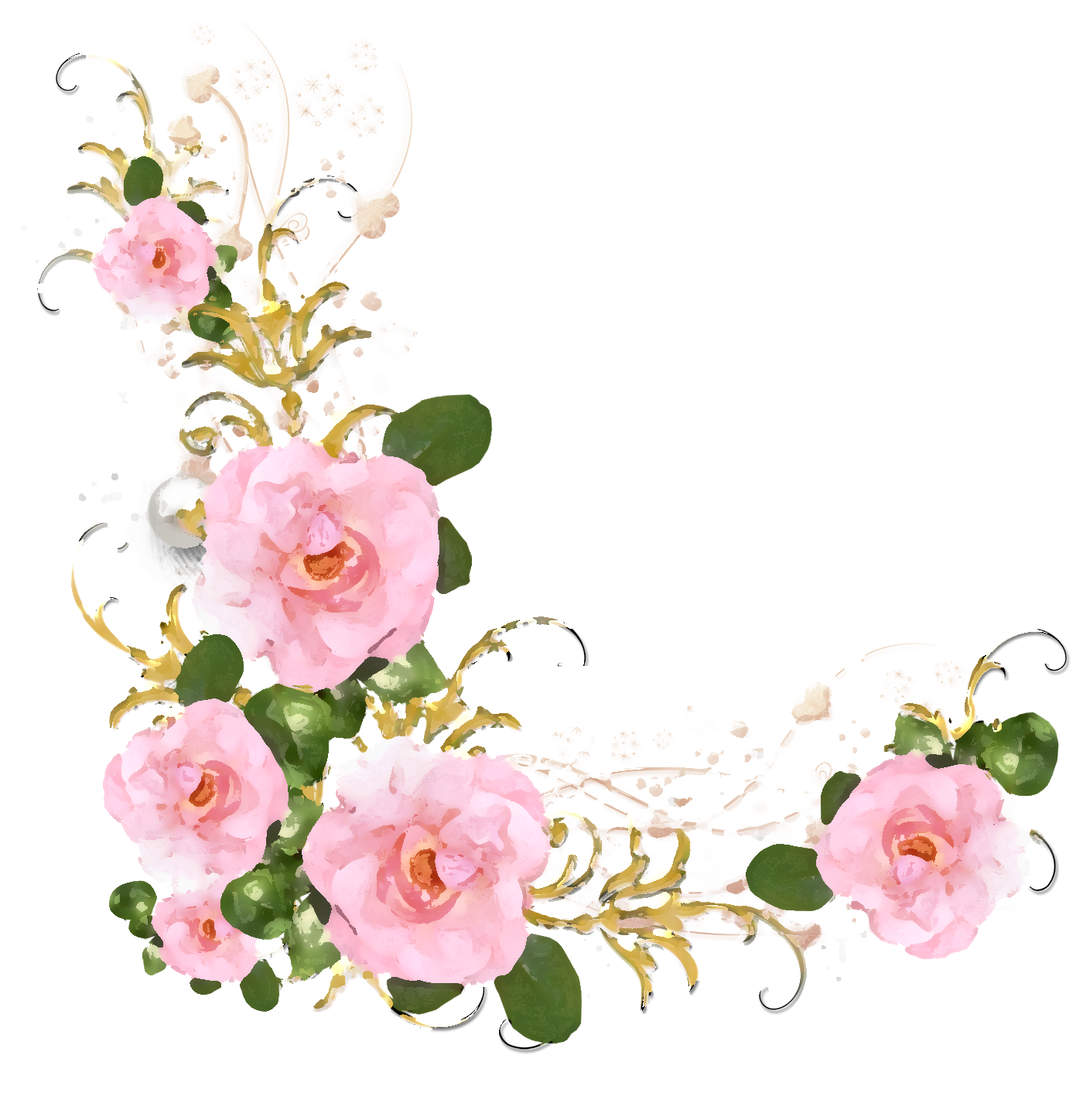 Png形式でダウンロード - Pink Roses Clipart Png (1400x1448)