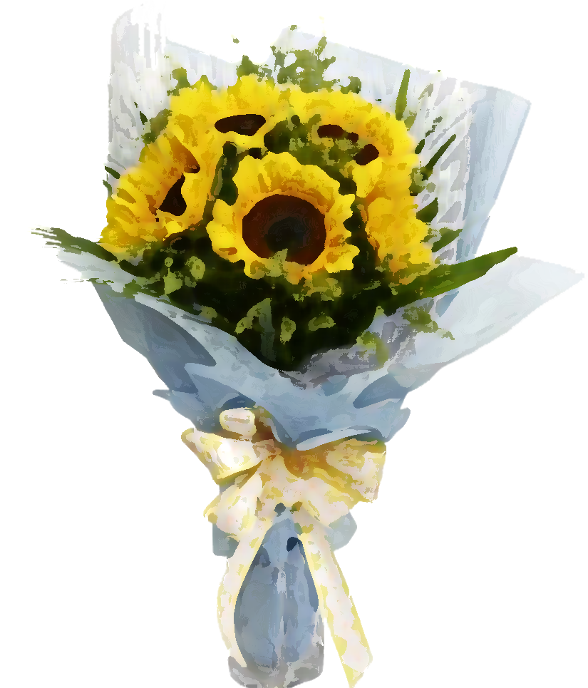 Png形式でダウンロード - Sunflower Bouquet (825x965)