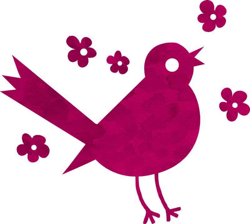 Bird Silhouette Pattern Texture Pink Flowers - Pink Song Bird Pillow Case (801x720)
