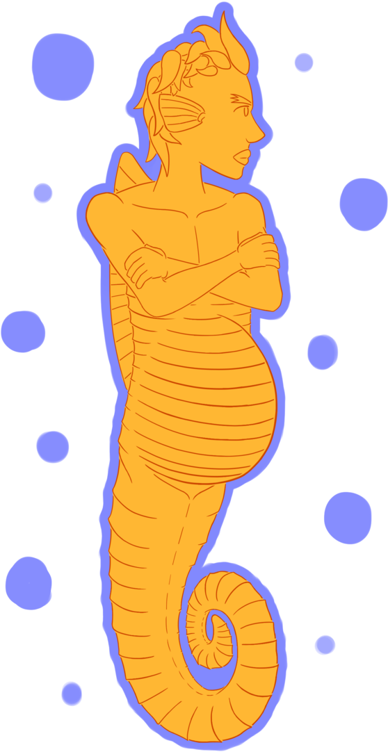 Seahorse Merman By Darugodream - Illustration (688x1161)