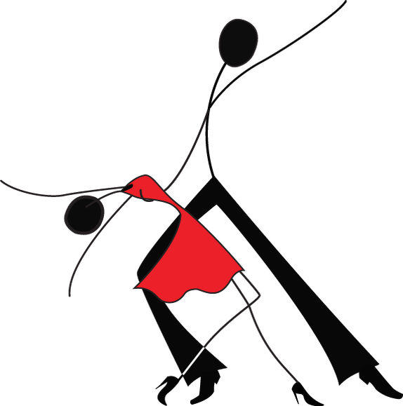 Strategies Is A Ballroom Dance - Stick Figure Dancing Drawing (574x579)