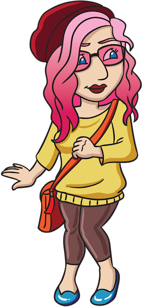 Hipster Girl Stickers - Hipster (288x618)