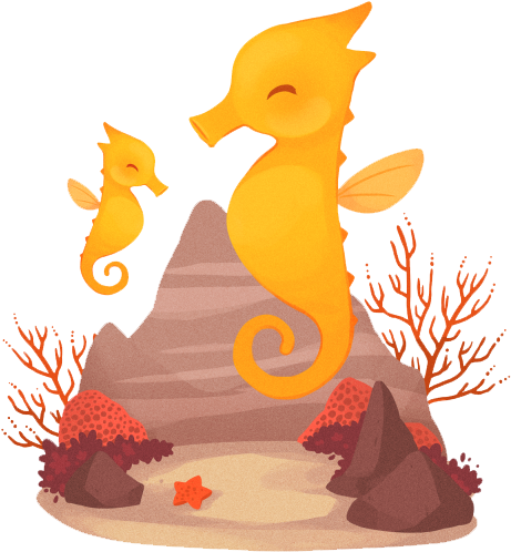 Cute Seahorse Png Transparent - Seahorse (500x600)