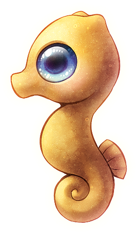 Seahorse By Pikishi - Cute Seahorse (350x470)