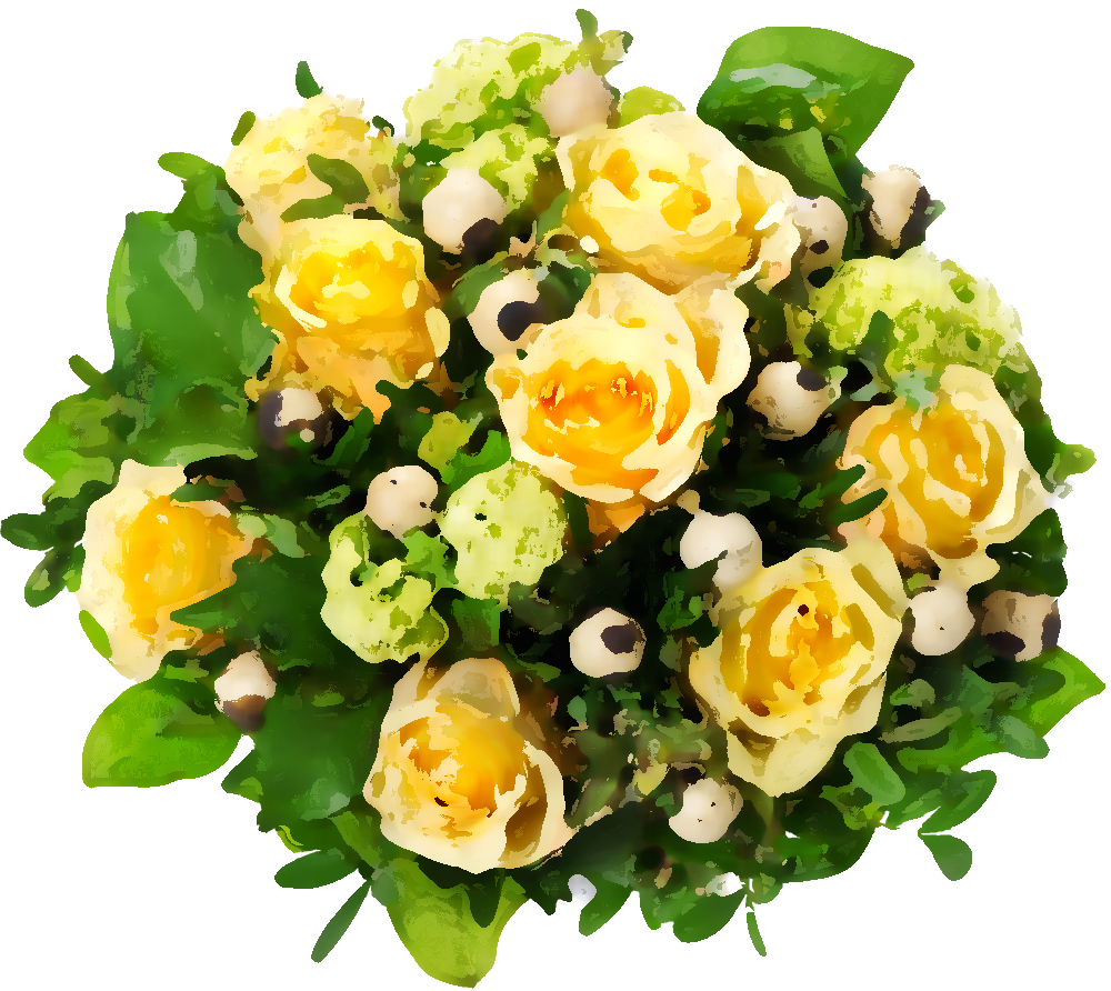 Png形式でダウンロード - Flowers Bouquet Roses Yellow (1000x892)
