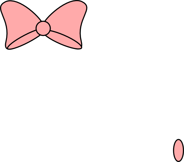 Pink Bow Black Trim Clip Art At Clker - Small Pink Bow Clipart (600x528)