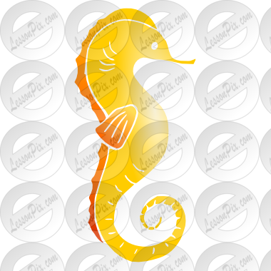 Seahorse Stencil - Illustration (380x380)